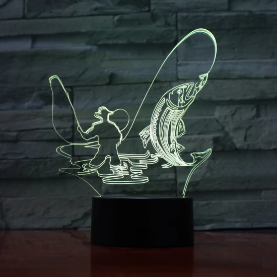 Horgász 3D led lámpa