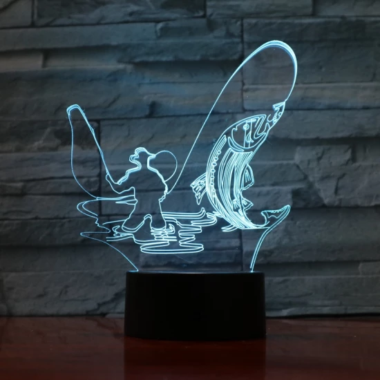 Horgász 3D led lámpa