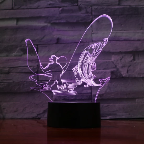 Horgász 3D led lámpa