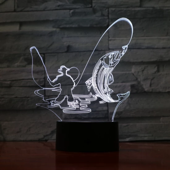 Horgász 3D led lámpa