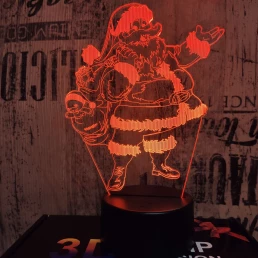 Télapó 7 színű 3D led lámpa