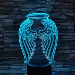 Angyal szárny 7 színű 3D led lámpa
