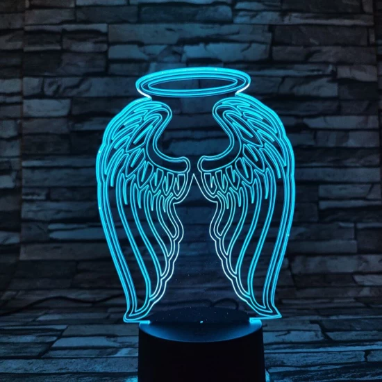 Angyal szárny 7 színű 3D led lámpa