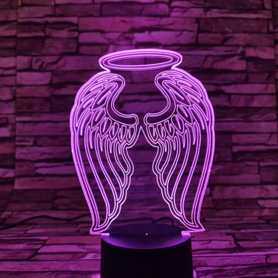Angyal szárny 7 színű 3D led lámpa
