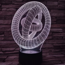 Abstrakt 7 színű 3D led lámpa