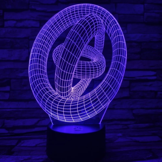 Abstrakt 7 színű 3D led lámpa