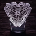 Absztrakt 7 színű 3D led lámpa