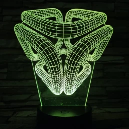 Absztrakt 7 színű 3D led lámpa