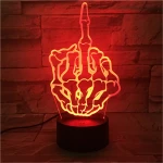 Középső Ujj 7 színű  3D led lámpa