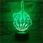 Középső Ujj 7 színű  3D led lámpa