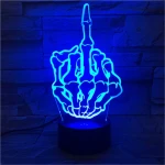 Középső Ujj 7 színű  3D led lámpa