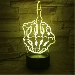 Középső Ujj 7 színű  3D led lámpa