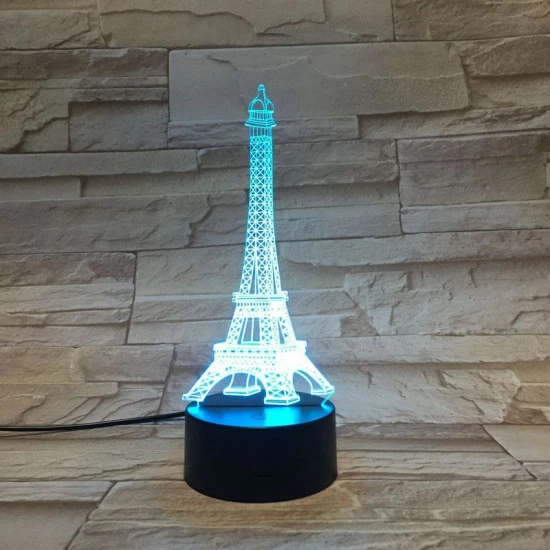 Eiffel 7 színű 3D led lámpa