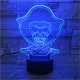 Kalóz halálfej 7 színű 3D led lámpa
