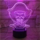 Kalóz halálfej 7 színű 3D led lámpa