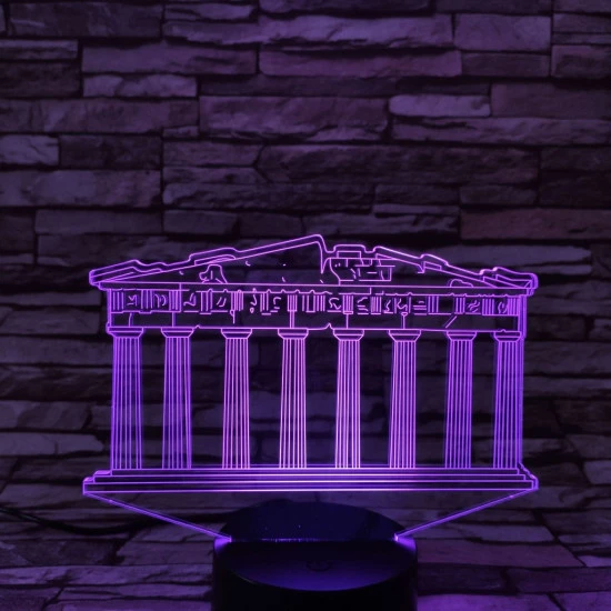 Akropolisz 7 színű 3D led lámpa