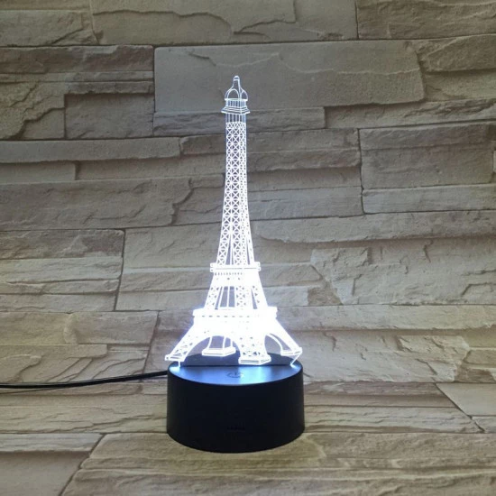 Eiffel 7 színű 3D led lámpa