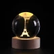 Kristálygömb Eiffel-torony 7 színű 3D LED lámpa