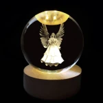 Kristálygömb Angyal 7 színű 3D LED lámpa