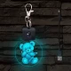 Maci szívvel világító LED-s kör alakú kulcstartó
