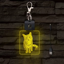 Macska világító LED-s kulcstartó