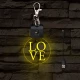 LOVE világító LED-s téglalap kulcstartó