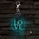 LOVE világító LED-s téglalap kulcstartó