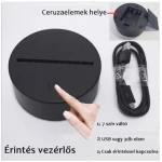 A szerelem labirintusa, szív alakú-görbülő mintás 7 színű 3D led lámpa filccel