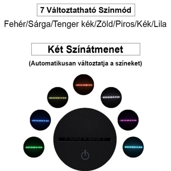 Beatles 7 színű 3D led lámpa