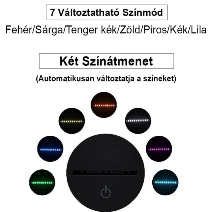 Delfin és kicsinye 7 színű 3D led lámpa