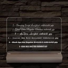 Egyedi monogramok személyre szabott fatalppal 7 színű 3D led lámpa