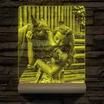 Egyedi fotógravírozás fatalppal 7 színű 3D led lámpa