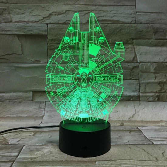 Űrhajó 7 színű 3D led lámpa