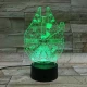Űrhajó 7 színű 3D led lámpa