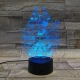 Űrhajó 7 színű 3D led lámpa