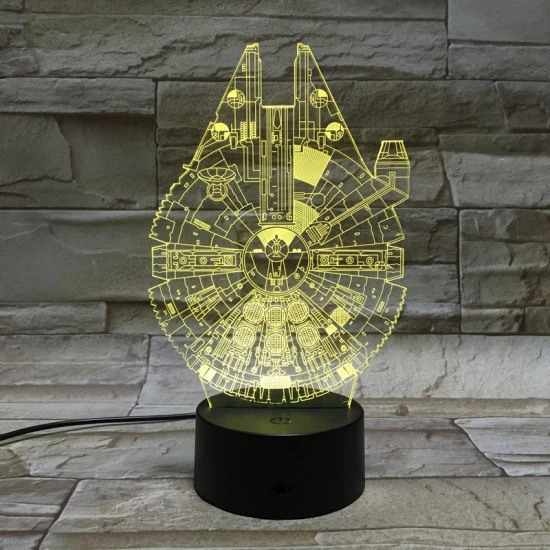 Űrhajó 7 színű 3D led lámpa