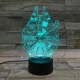 Űrhajó 7 színű 3D led lámpa