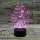Űrhajó 7 színű 3D led lámpa