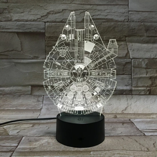 Űrhajó 7 színű 3D led lámpa