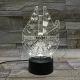 Űrhajó 7 színű 3D led lámpa