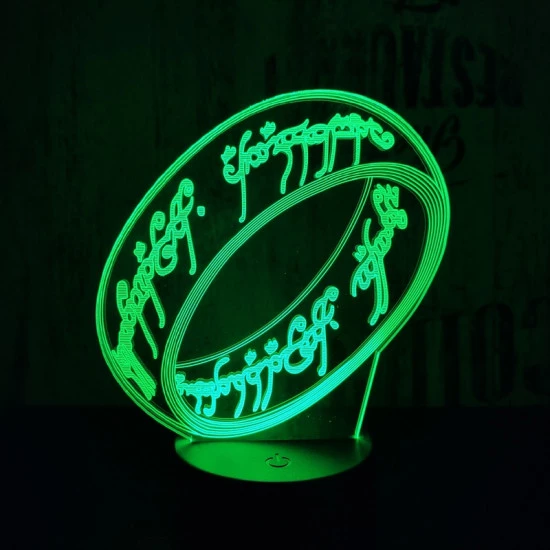 Gyűrű 7 színű 3D led lámpa