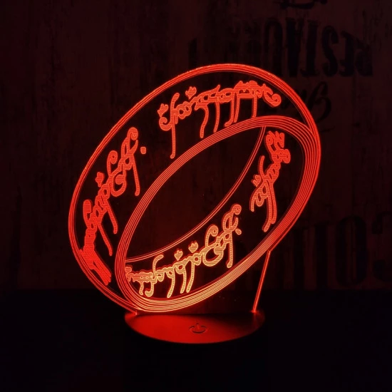 Gyűrű 7 színű 3D led lámpa
