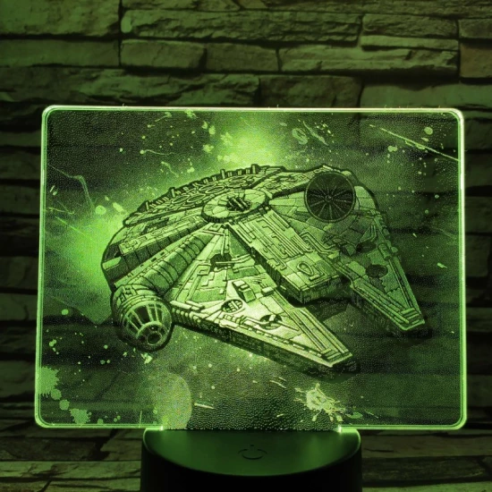 Űrhajó 7 színű valósághű 3D led lámpa