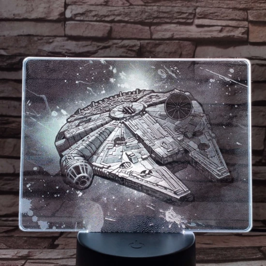 Űrhajó 7 színű valósághű 3D led lámpa