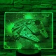 Űrhajó 7 színű valósághű 3D led lámpa