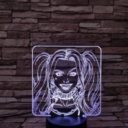 Harley Quinn  7 színű 3D led lámpa