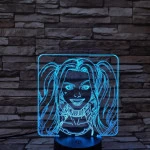 Harley Quinn  7 színű 3D led lámpa