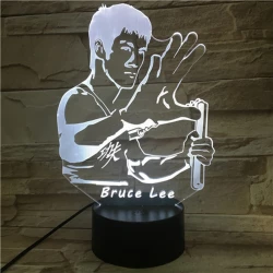 Bruce Lee  7 színű 3D led lámpa