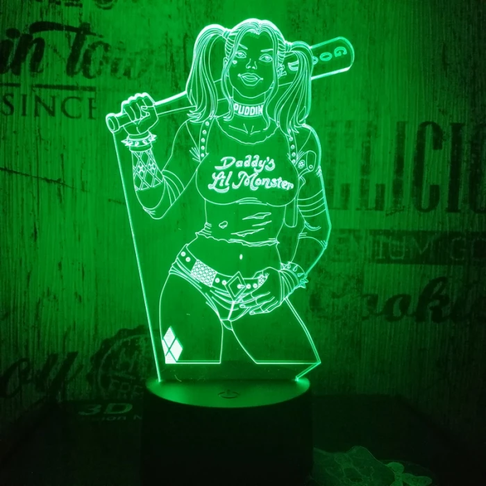 Harley Quinn  7 színű 3D led lámpa