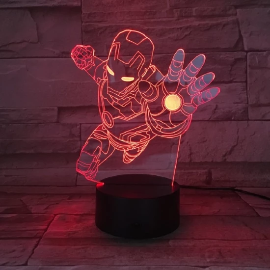 Acélember 2  3D led lámpa